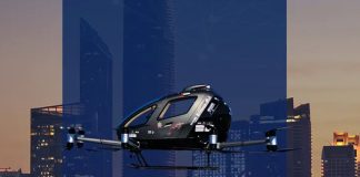ADIO-EHang-MLG passenger eVTOL test flight
