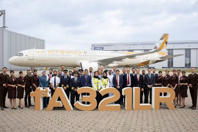 Etihad welcomes first Airbus A321LR to fleet