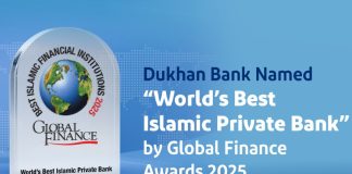 Dukhan Bank wins award from Global Finance
