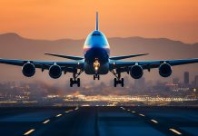 Aeroplane taking off from airport - Japan-Bahrain aviation agreement