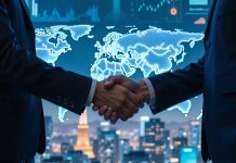 Tradex Digital launches B2B marketplace in Dubai - GCC Business News Image showing Business handshake with world map background