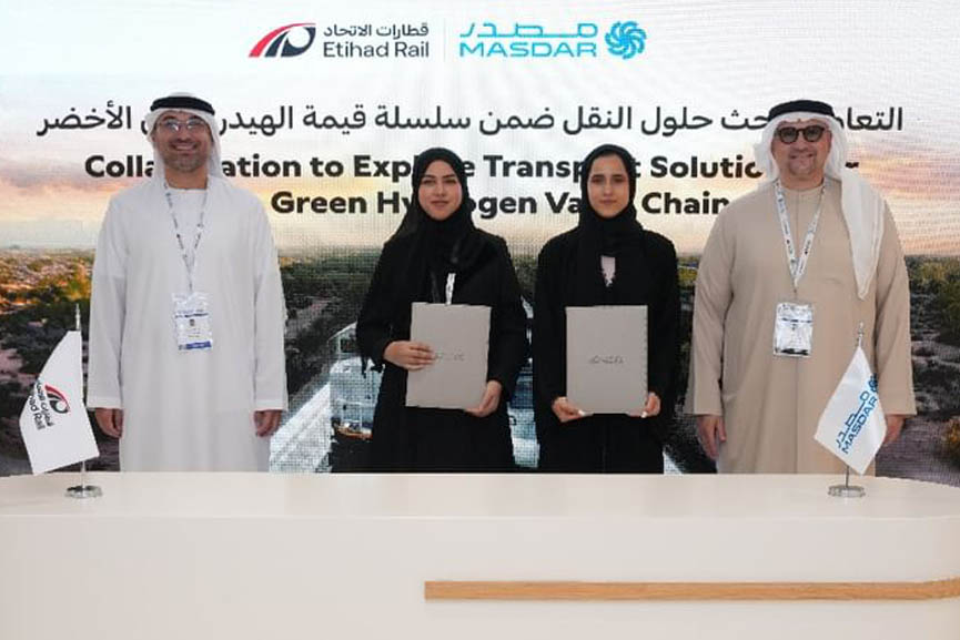 Masdar and Etihad Rail to advance UAE green hydrogen transport