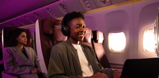 Qatar Airways Starlink-enabled widebody aircraft