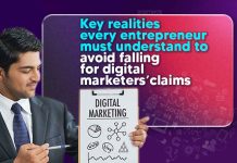 Digital marketing reality: What entrepreneurs must know Digital Marketing Reality, businessman analyzing marketing data and ROI insights for entrepreneurs