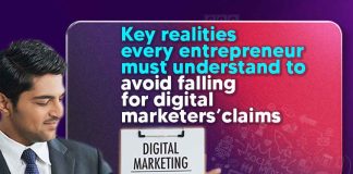 Digital marketing reality: What entrepreneurs must know Digital Marketing Reality, businessman analyzing marketing data and ROI insights for entrepreneurs