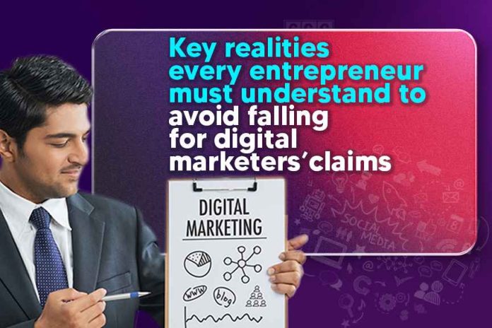 Businessman Analyzing Digital Marketing Reality Digital Marketing Reality, businessman analyzing marketing data and ROI insights for entrepreneurs