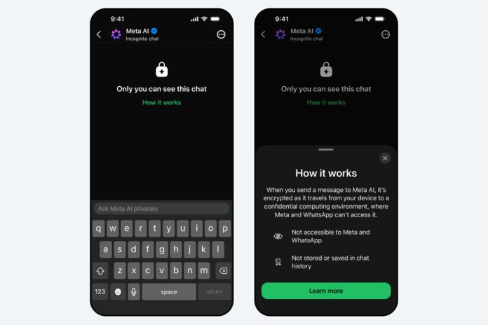 Incognito Chat feature for Meta AI on WhatsApp Incognito Chat feature for Meta AI on WhatsApp