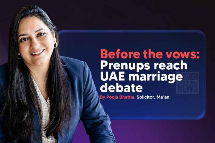 Pooja Bhattia, Solicitor at Ma’an, featured in an article about Prenuptial Agreement in UAE Pooja Bhattia, Solicitor at Ma’an, featured in an article about Prenuptial Agreement in UAE and the growing UAE marriage debate around prenups.