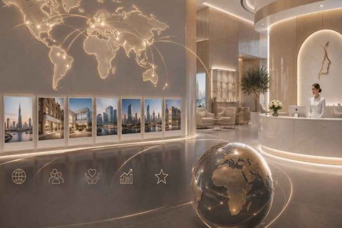 Enfield Royal Clinic Dubai global expansion concept showcasing Image Enfield Royal Clinic Dubai global expansion concept showcasing luxury medical aesthetics and international clinic presence.
