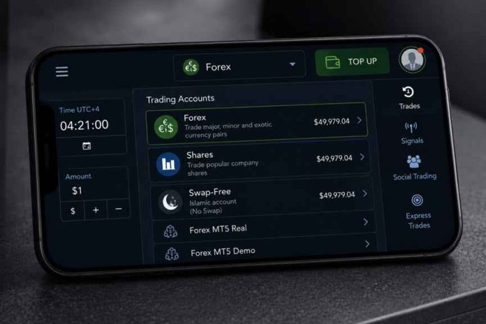 Swap-free Islamic Forex trading account on mobile