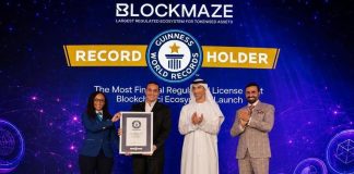 Blockmaze secures Guinness World Record for blockchain licenses Blockmaze wins Guinness World Record for blockchain licenses-GCC Business News